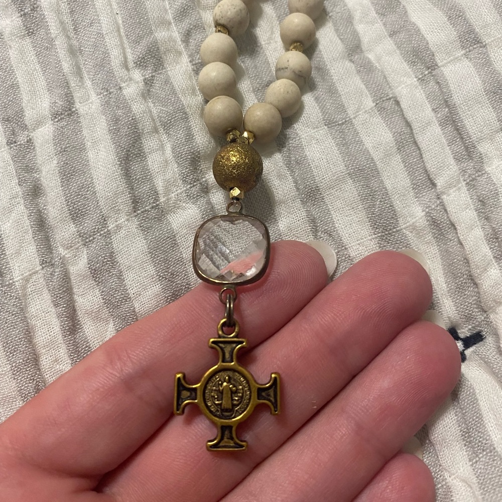 Long Saint Benedict Cross Necklace